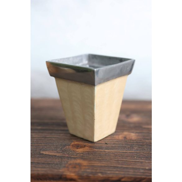 Krémes-ezüst váza Cappucino 11cm