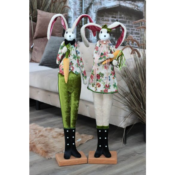 Dekoratív nyuszilány sárgarépával 107cm