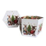 Karácsonyi gömbök rénszarvassal 7cm 14db