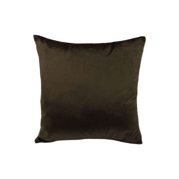 Zöld-barna bársony díszpárna 45cm