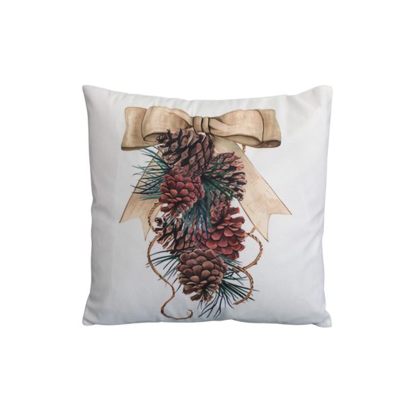 Karácsonyi párnahuzat tobozokkal 45cm