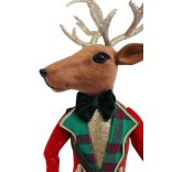 Hagyományos zöld-piros karácsonyi szarvas 77cm