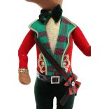 Hagyományos zöld-piros karácsonyi szarvas 77cm