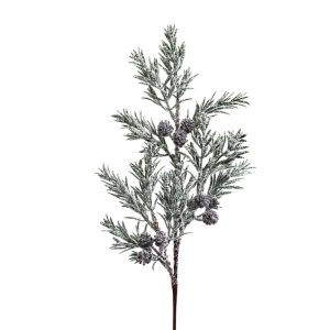 Zöld havas ág tobozokkal 62cm