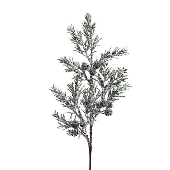 Zöld havas ág tobozokkal 62cm