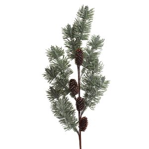 Zöld tűlevelű ág tobozokkal 62cm