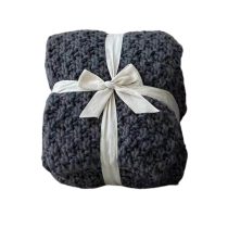 Szürke kötött takaró 170cm