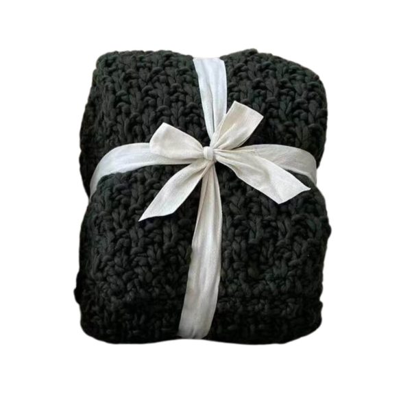 Zöld kötött takaró 170cm