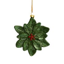 Natur karácsonyfadísz mikulásvirág 13cm