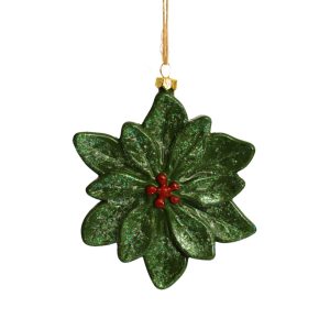 Natur karácsonyfadísz mikulásvirág 13cm