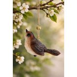 Natur karácsonyfadísz madár 8cm