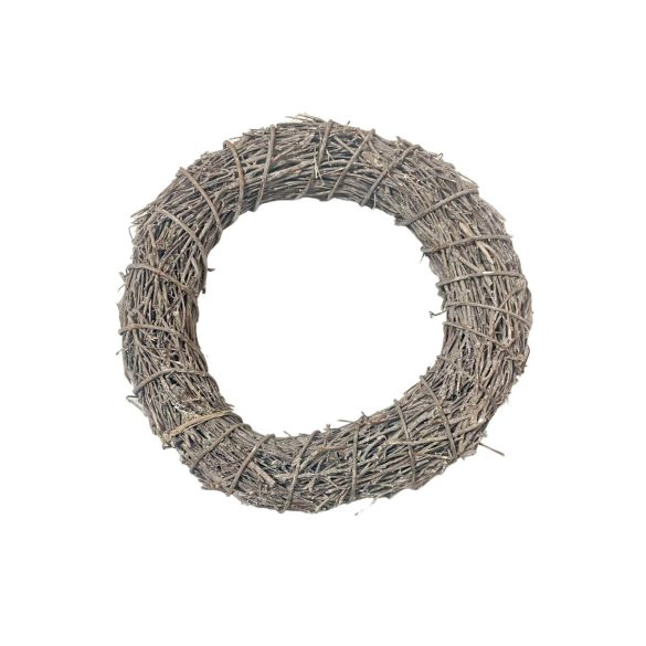Szürke fonott koszorú 40cm