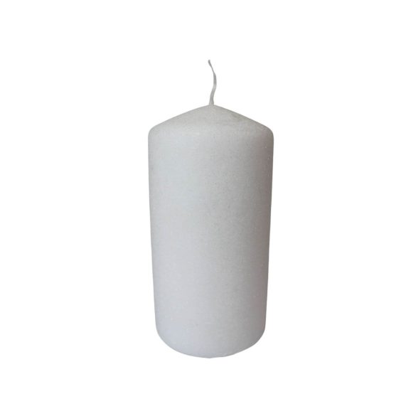 Fehér jeges gyertya 14cm