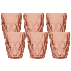 Narancssárga üvegpohár 6db 270ml
