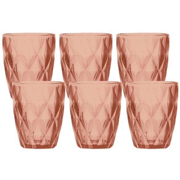Narancssárga üvegpohár 6db 270ml
