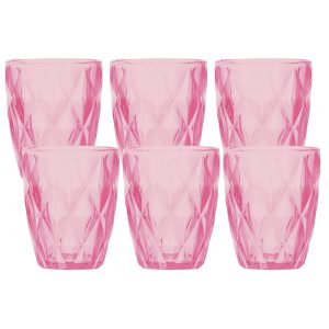Rózsaszín üvegpohár 6db 270ml