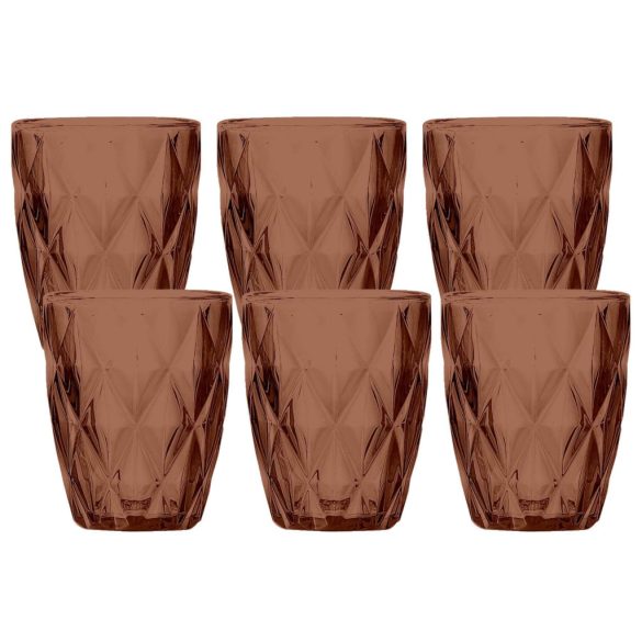 Barna üvegpohár 6db 270ml