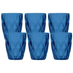Kék üvegpohár 6db 270ml