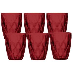Piros üvegpohár 6db 270ml
