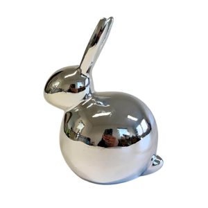 Ezüst porcelán nyúl 18cm