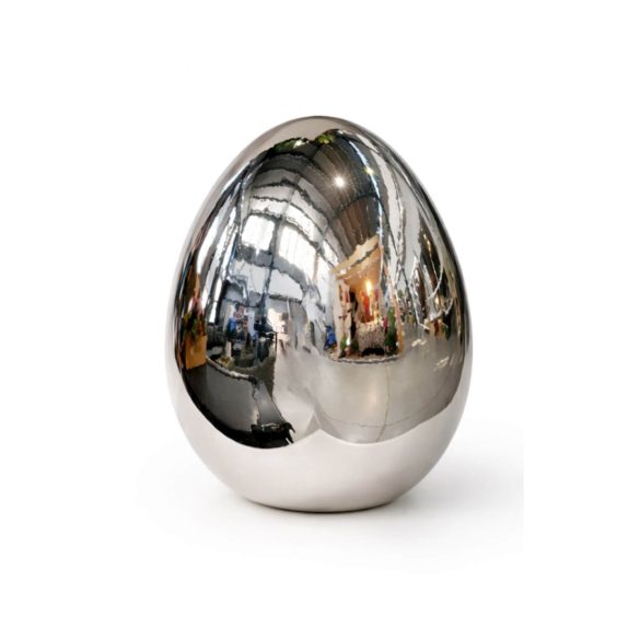 Ezüst porcelán tojás 16cm