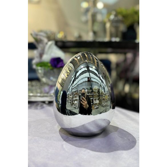 Ezüst porcelán tojás 16cm