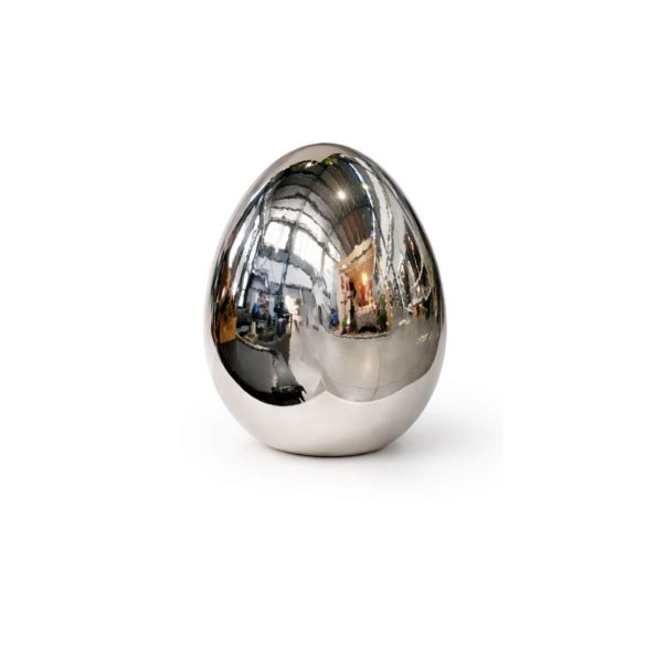 Ezüst porcelán tojás 10cm