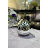 Ezüst porcelán tojás 10cm