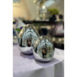 Ezüst porcelán tojás 10cm