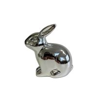Ezüst porcelán nyúl 9cm