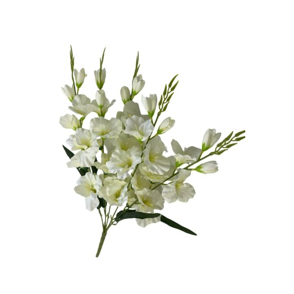 Krémszínű mű kardvirág csokor 67cm