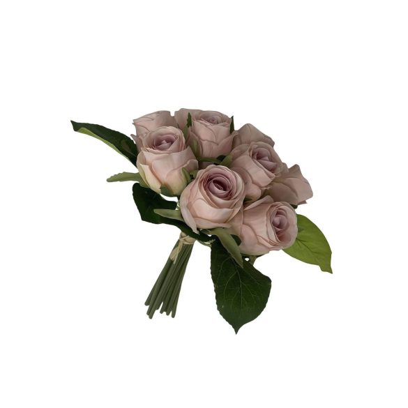 Rózsaszín mű rózsa csokor 22cm