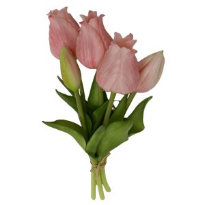 Rózsaszín mű tulipán csokor 25cm