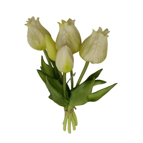 Fehér mű tulipán csokor 25cm