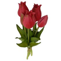 Sötét rózsaszín mű tulipán csokor 25cm