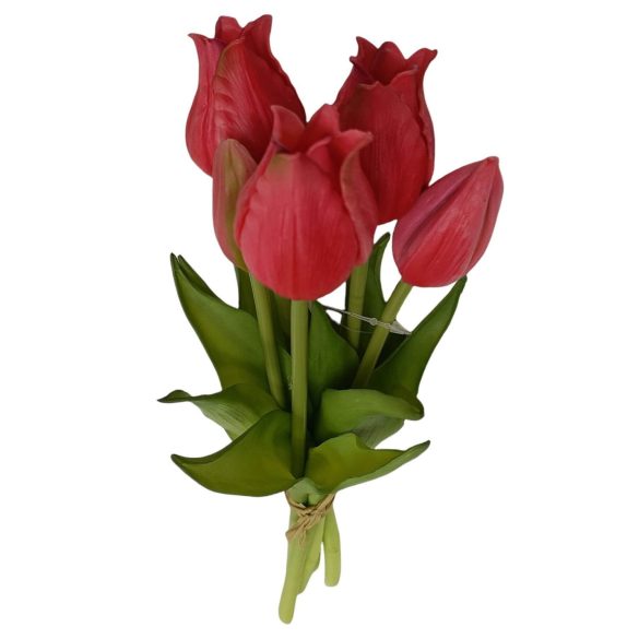 Sötét rózsaszín mű tulipán csokor 25cm