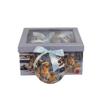 Karácsonyi gömbök kutyákkal 10cm 4db