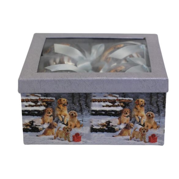 Karácsonyi gömbök kutyákkal 10cm 4db