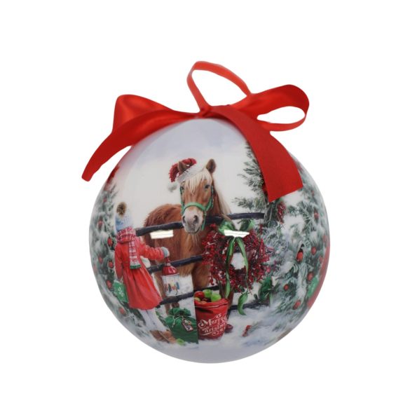 Karácsonyi gömbök lóval 7cm 14db