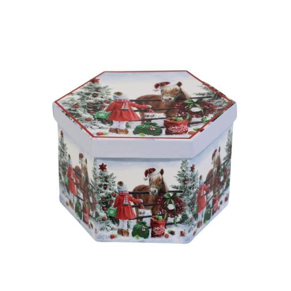 Karácsonyi gömbök lóval 7cm 14db