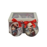 Karácsonyi gömbök lánnyal 10cm 4db