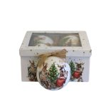 Karácsonyi gömbök rénszarvassal 10cm 4db