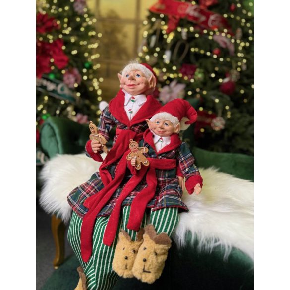 Karácsonyi manó fürdőköpenyben 65cm