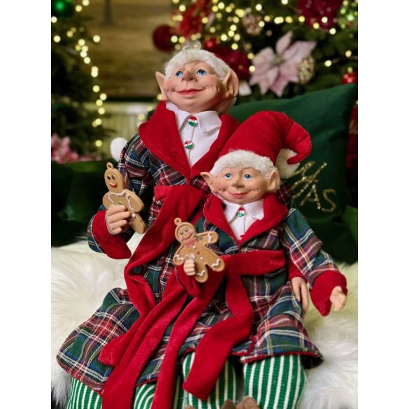 Karácsonyi manó fürdőköpenyben 65cm