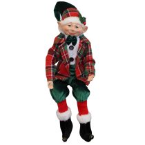 Zöld és piros karácsonyi manó 40cm