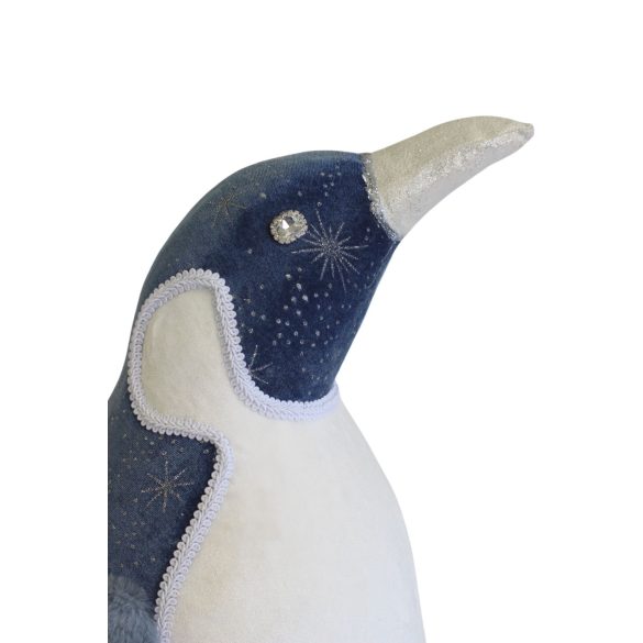 Jégkék karácsonyi dekoráció pingvin 58cm