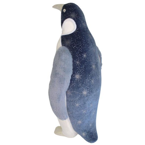 Jégkék karácsonyi dekoráció pingvin 58cm