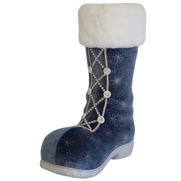 Jégkék karácsonyi csizma 40cm