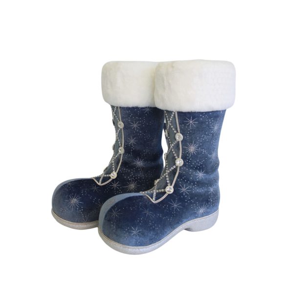 Jégkék karácsonyi csizma 40cm