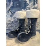 Jégkék karácsonyi csizma 40cm